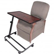 Table spéciale fauteuil releveur plateau ronce de noyer